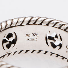 Gucci Sterling Silver Interlocking G Flower Ring - Size 8