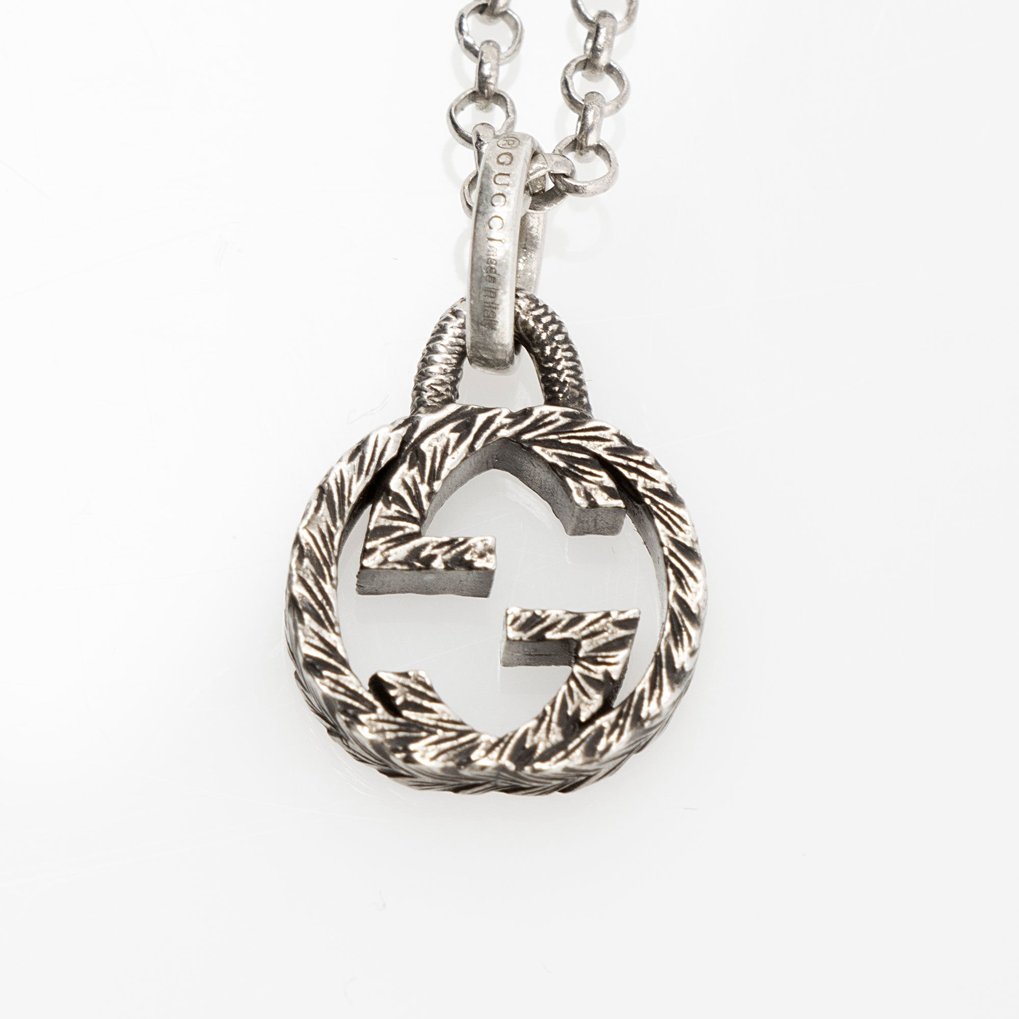 Gucci Sterling Silver Interlocking G Necklace