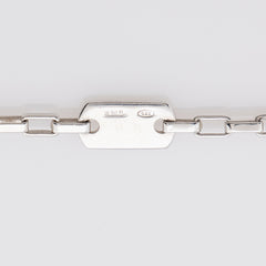 Gucci Sterling Silver Open Logo Plate Chain Link Necklace