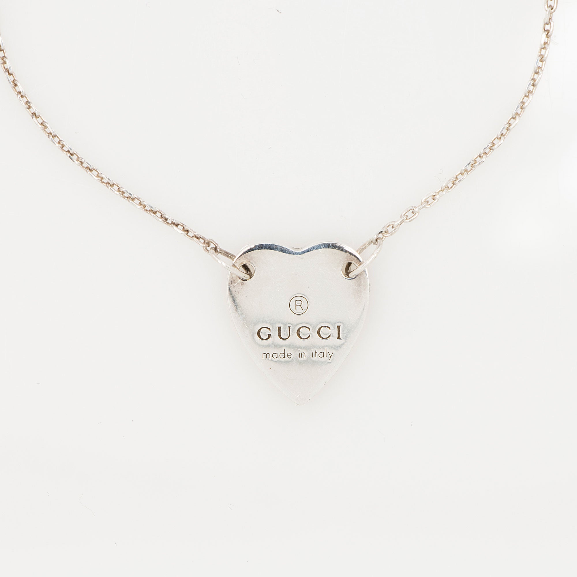 Gucci Sterling Silver Trademark Heart Tag Bracelet