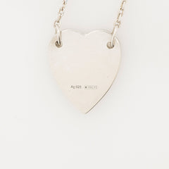 Gucci Sterling Silver Trademark Heart Tag Necklace