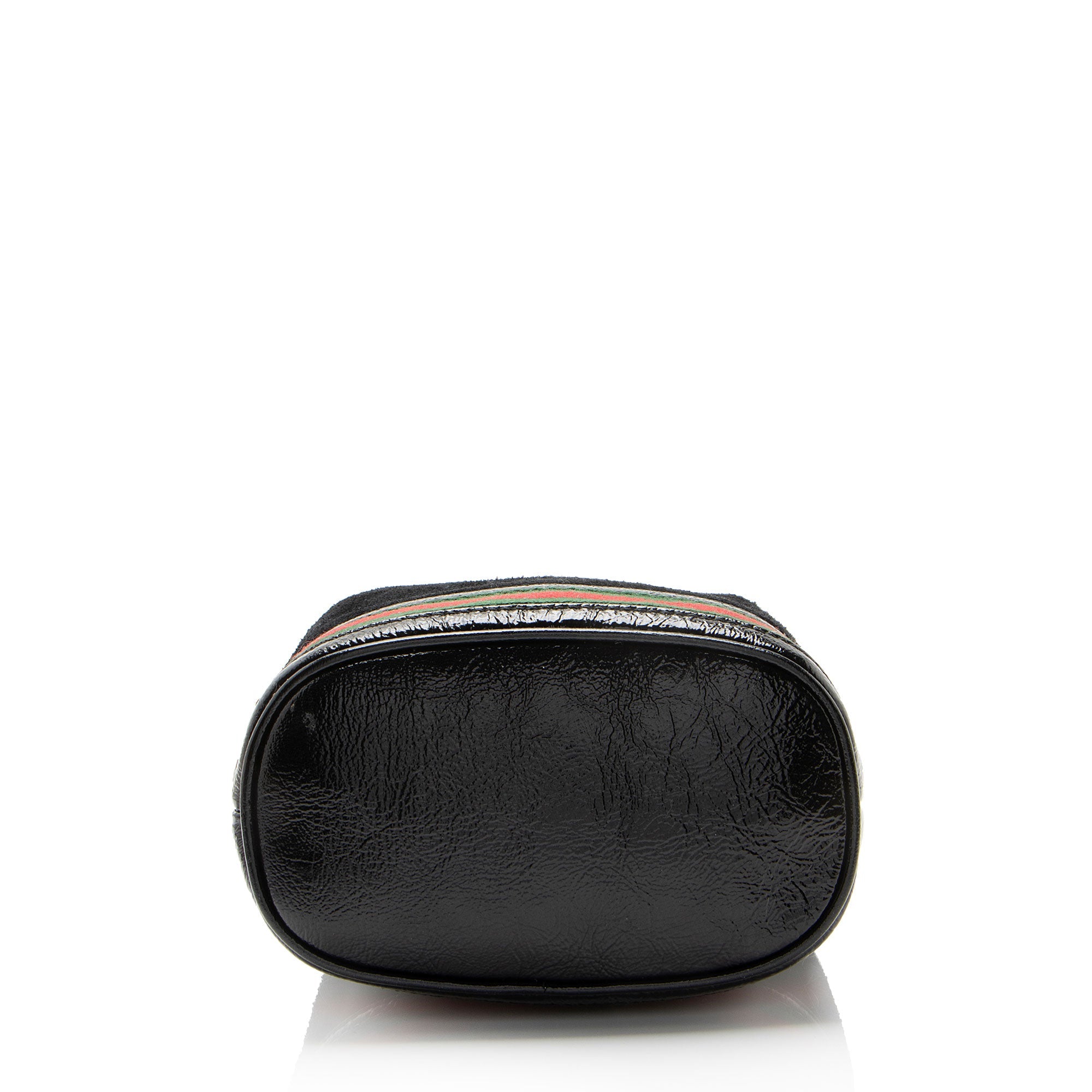 Gucci Suede Patent Leather Ophidia Mini Bucket Bag