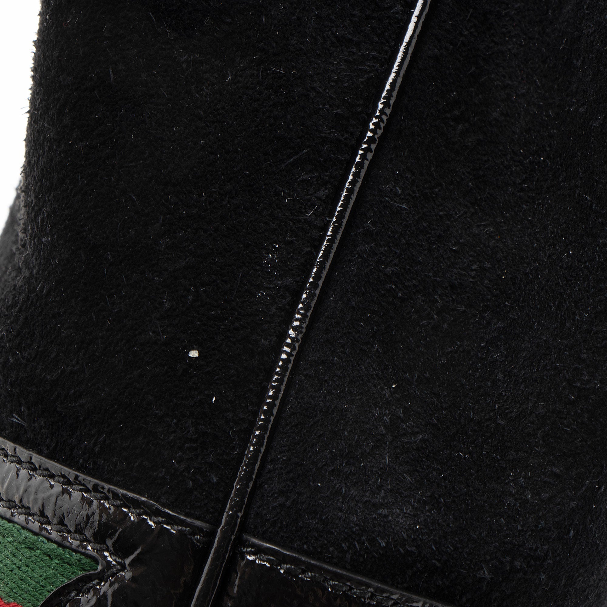 Gucci Suede Patent Leather Ophidia Mini Bucket Bag