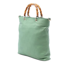 Gucci Tall Leather Bamboo Shopper Tote