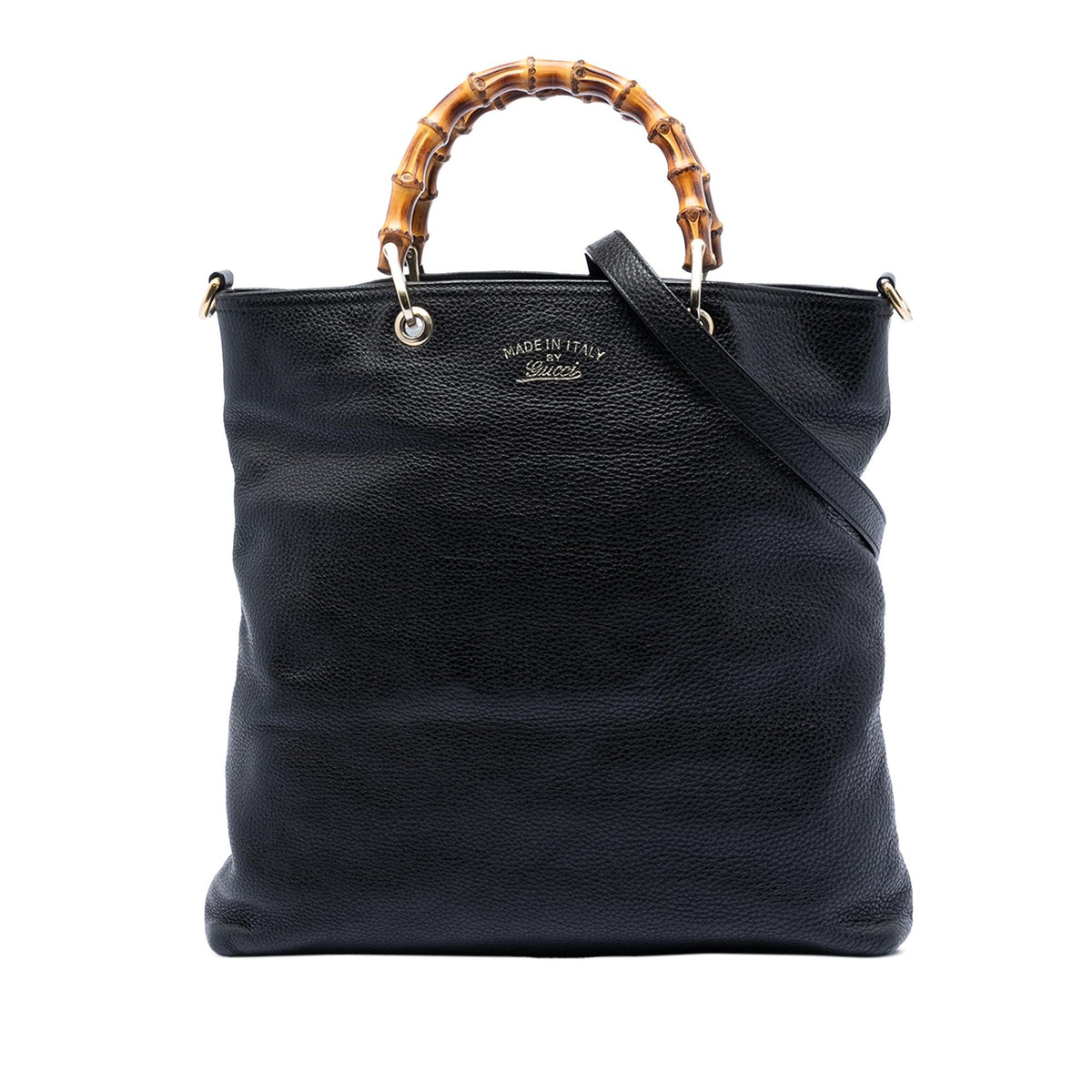 Gucci Tall Leather Bamboo Shopper Tote