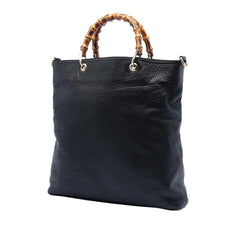 Gucci Tall Leather Bamboo Shopper Tote