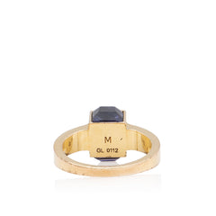 Louis Vuitton Brass Crystal Gamble Ring - Size 5 1/2