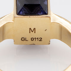 Louis Vuitton Brass Crystal Gamble Ring - Size 5 1/2