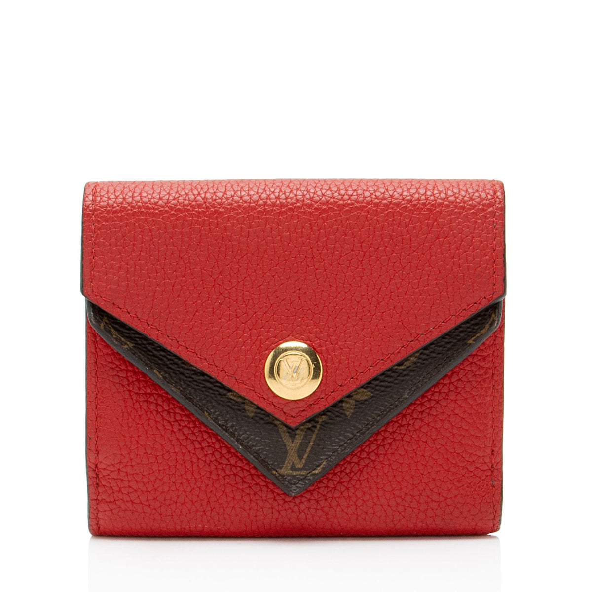 Louis Vuitton Calfskin Monogram Canvas Double V Compact Wallet