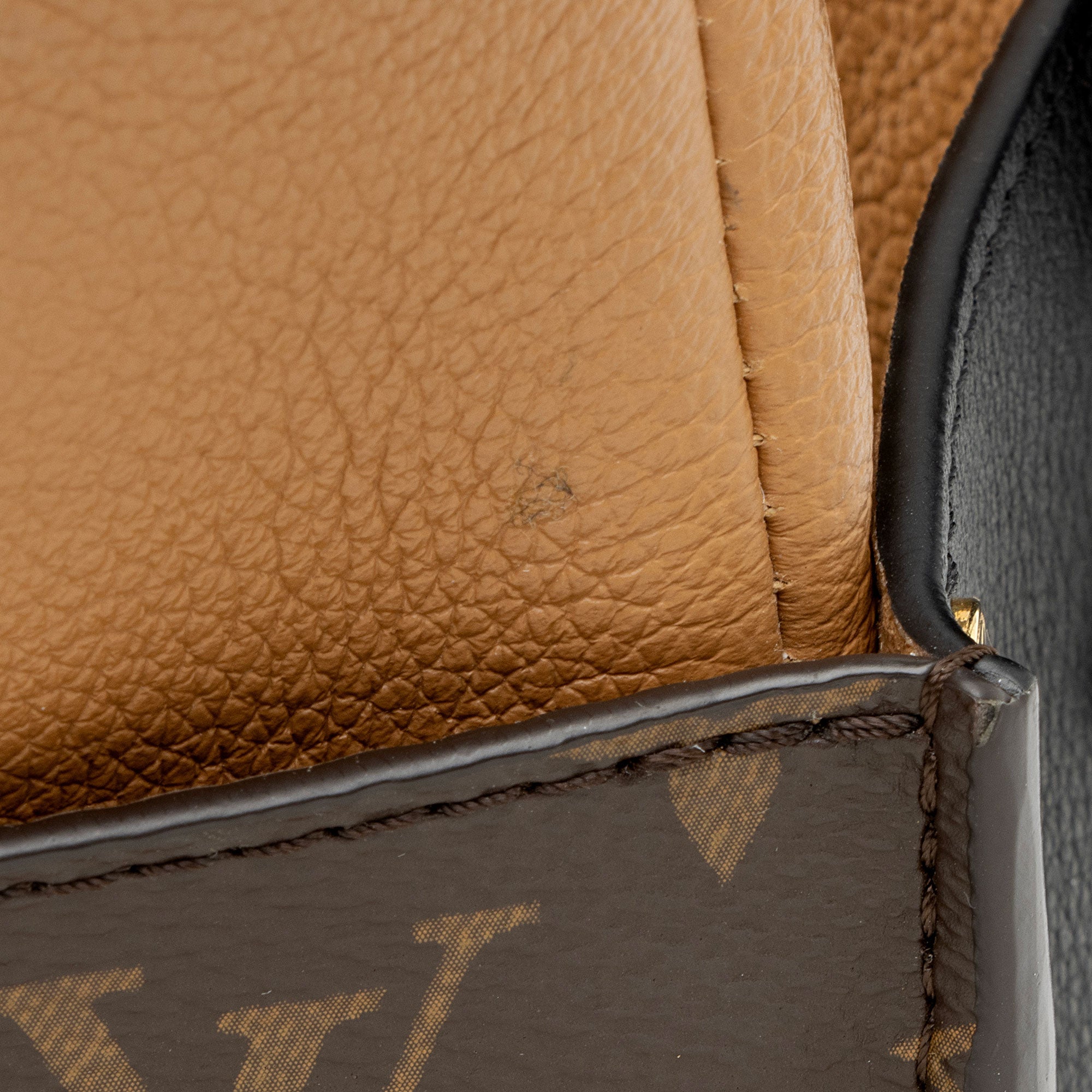 Louis Vuitton Calfskin Monogram Canvas On My Side MM Tote