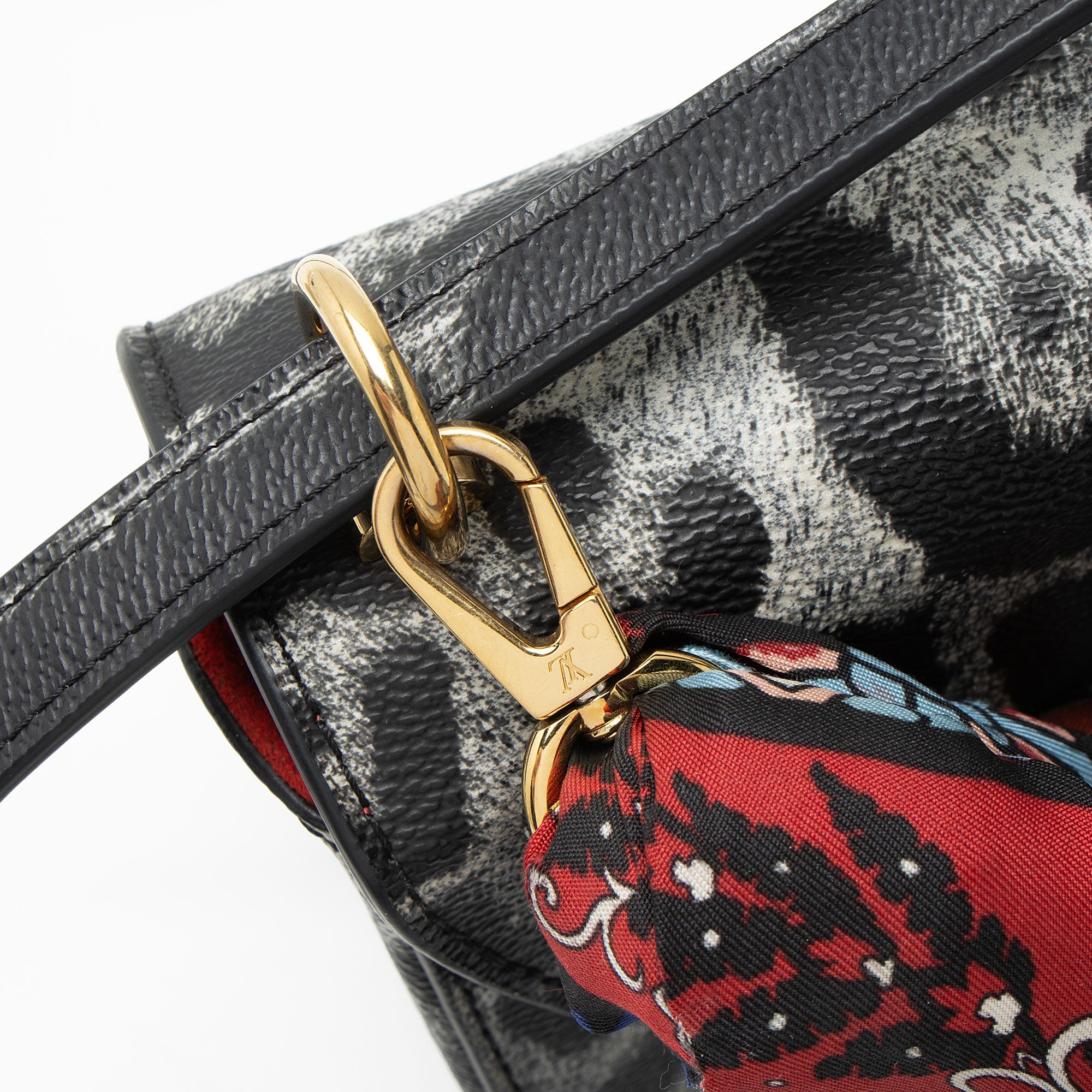 Louis Vuitton Coated Canvas Wild Animal Print Twist MM Shoulder Bag