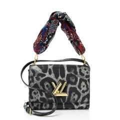 Louis Vuitton Coated Canvas Wild Animal Print Twist MM Shoulder Bag
