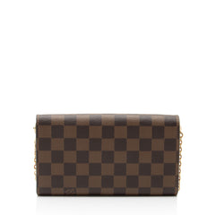Louis Vuitton Damier Ebene Croisette Chain Wallet