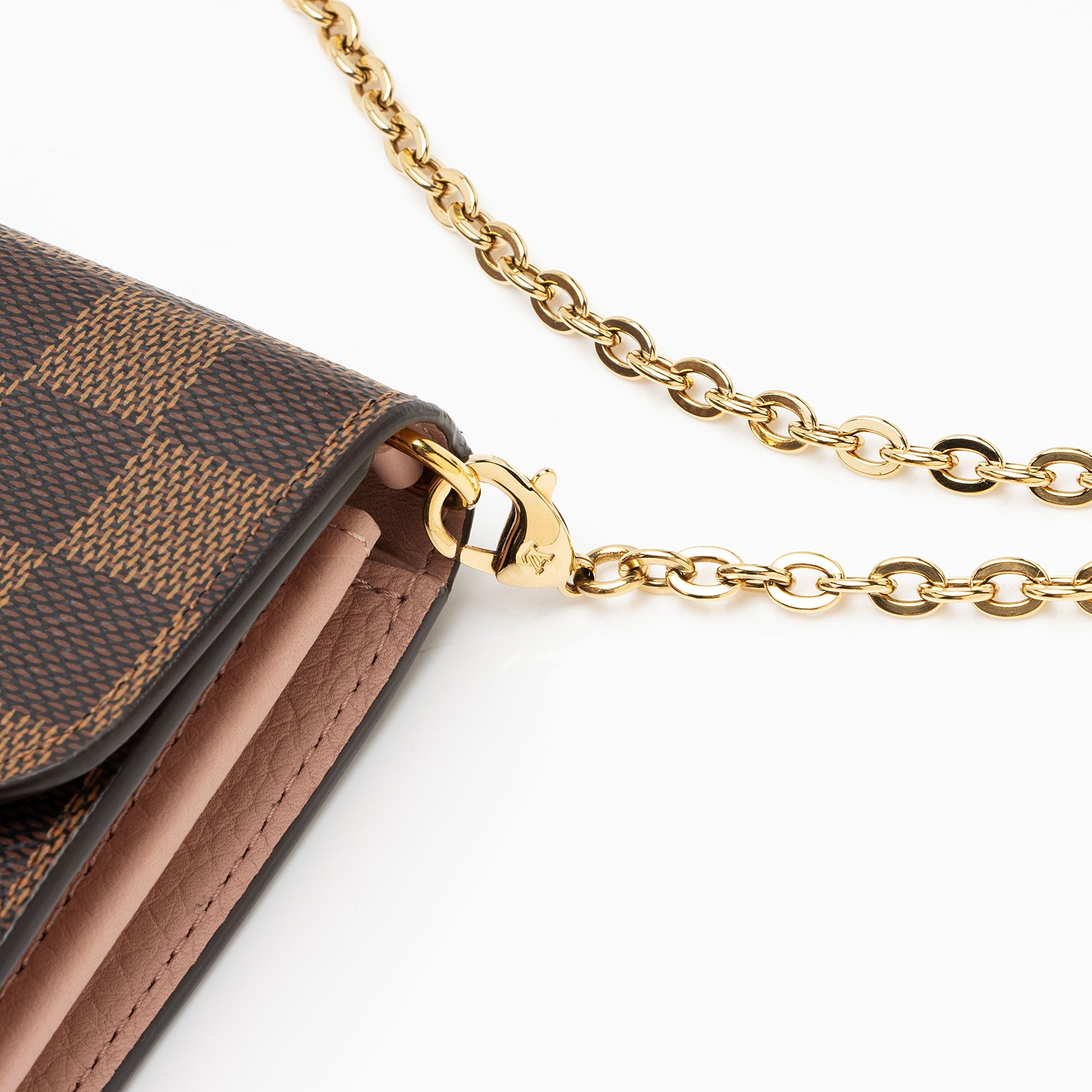 Louis Vuitton Damier Ebene Croisette Chain Wallet