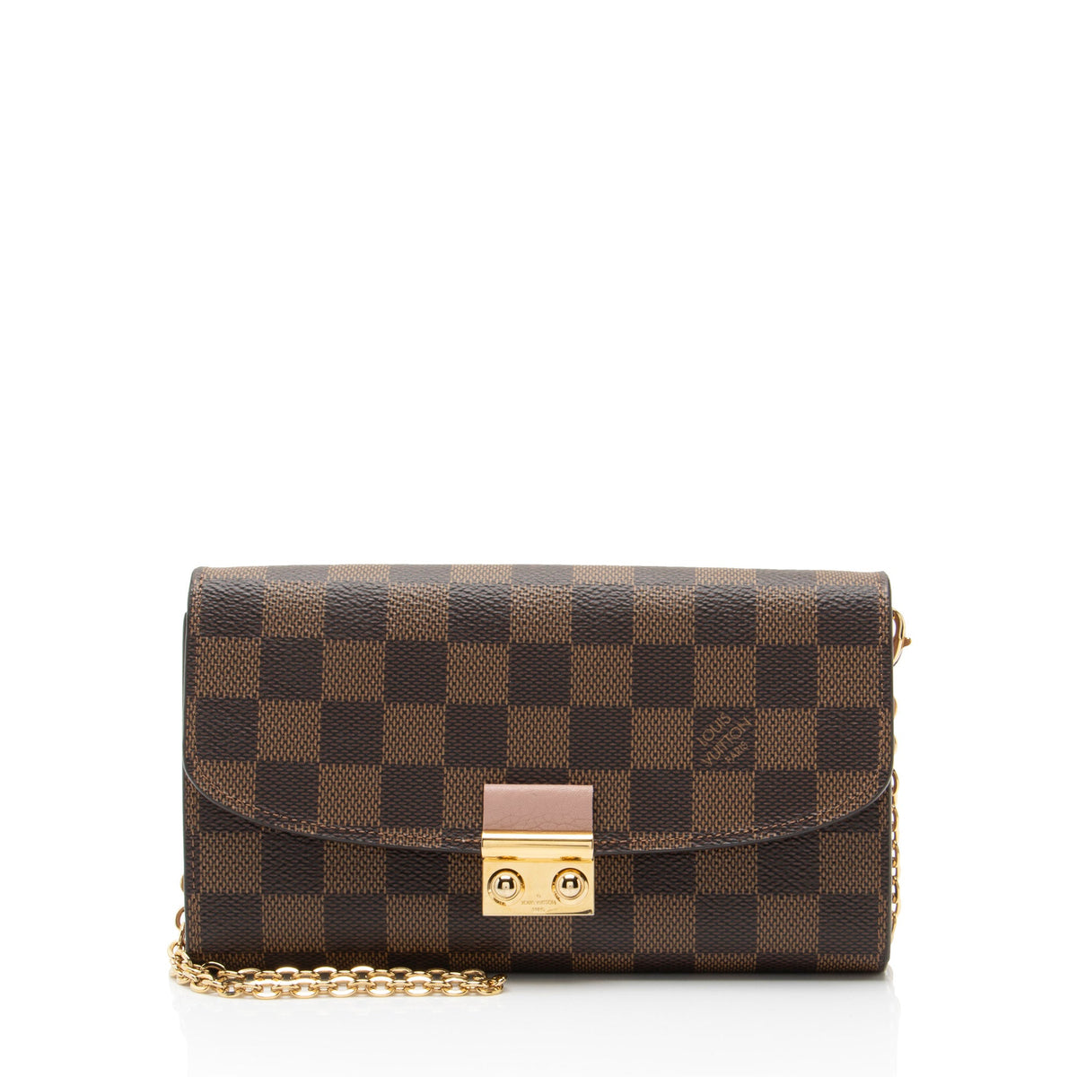 Louis Vuitton Damier Ebene Croisette Chain Wallet