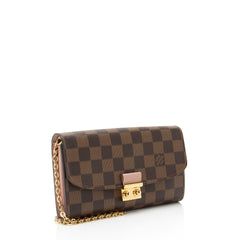 Louis Vuitton Damier Ebene Croisette Chain Wallet
