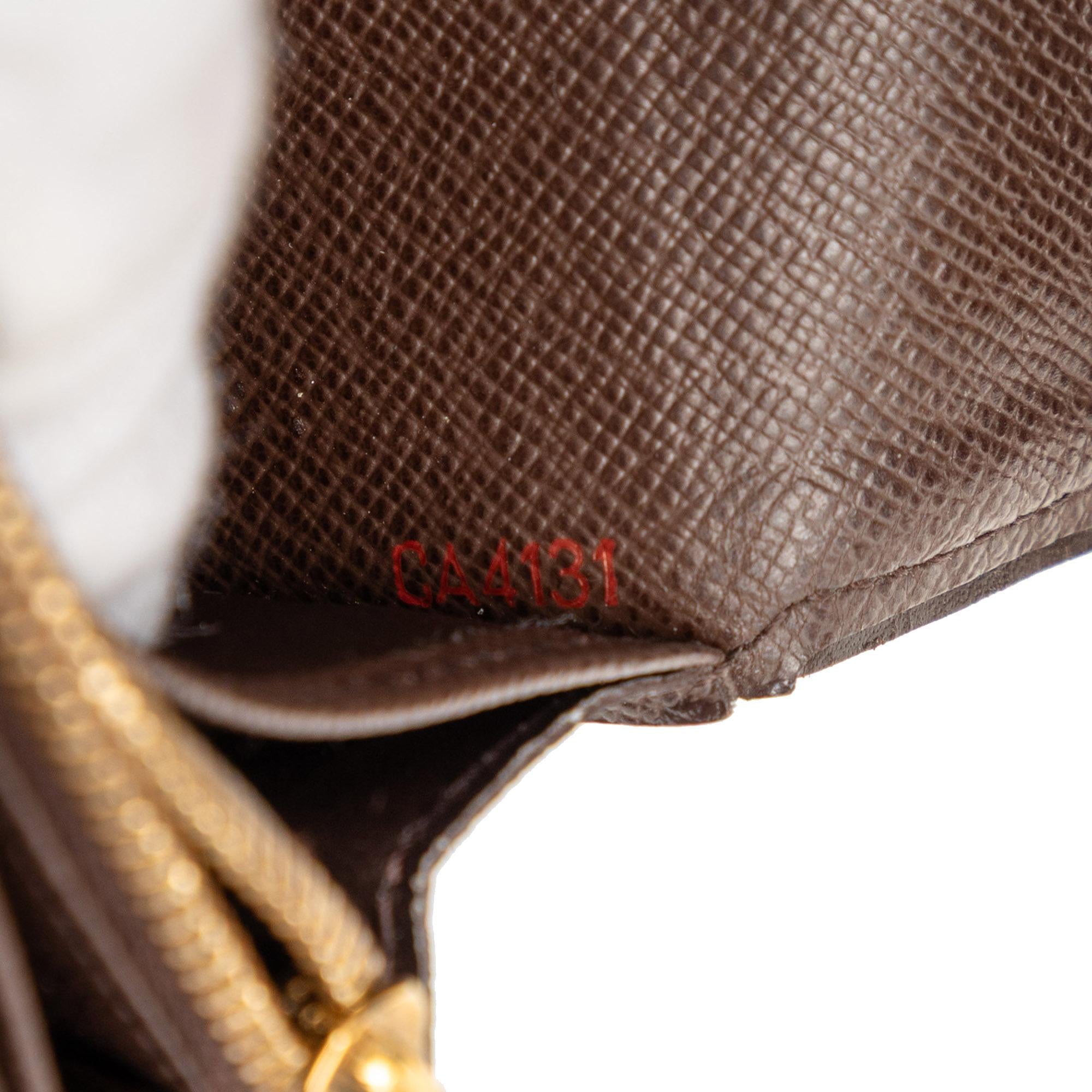 Louis Vuitton Damier Ebene Sistina Portefeuille Wallet