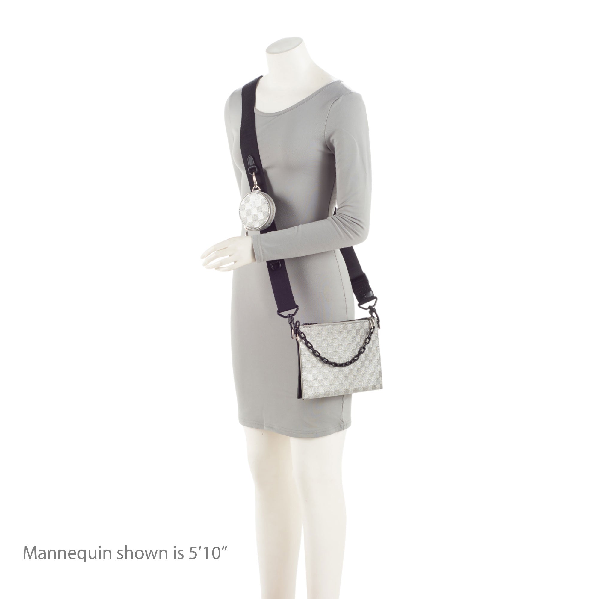 Louis Vuitton Damier Glitter Taurillon In The Loop Trio Pouch