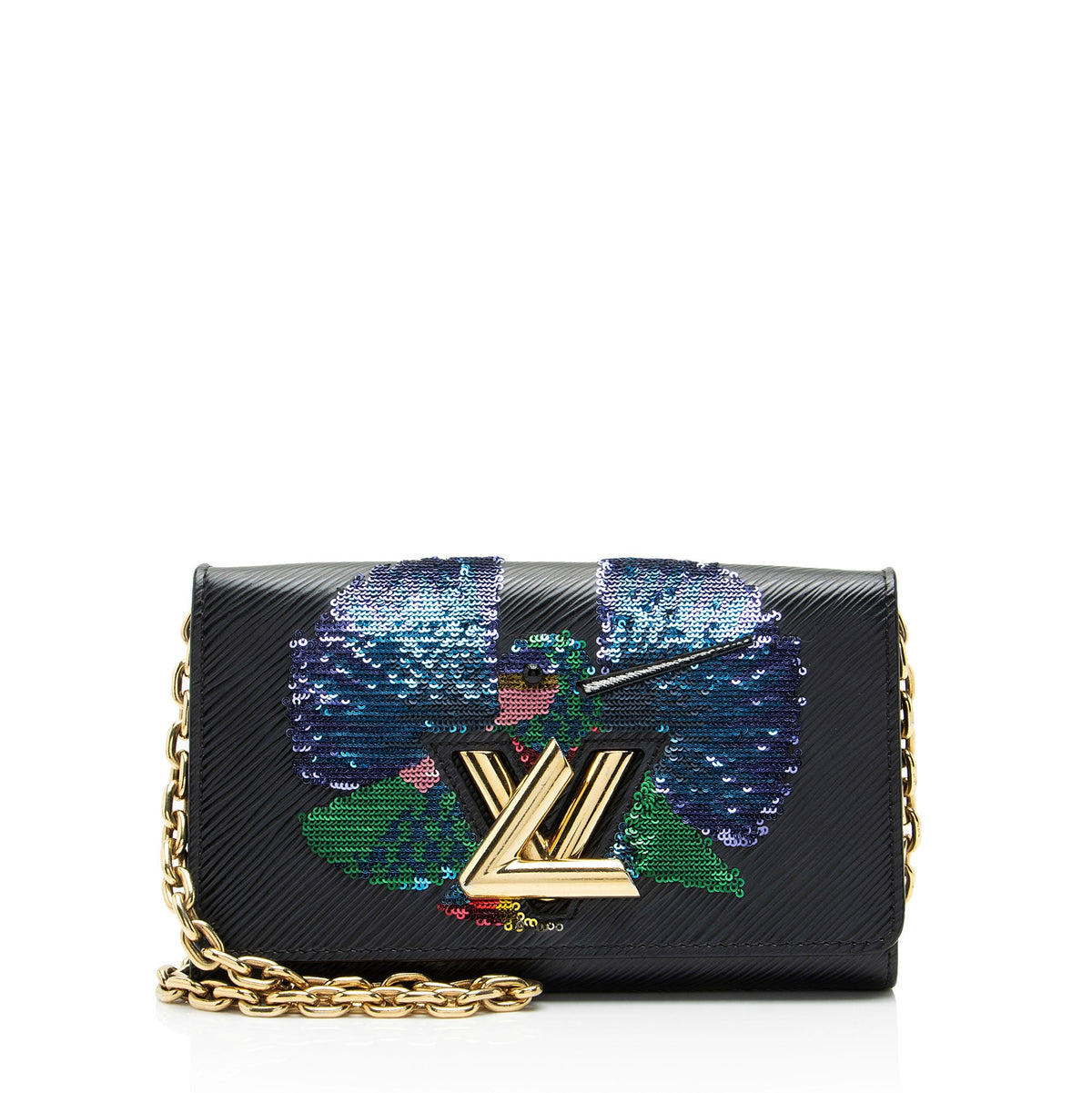 Louis Vuitton Epi Leather Sequin Hummingbird Twist Chain Wallet