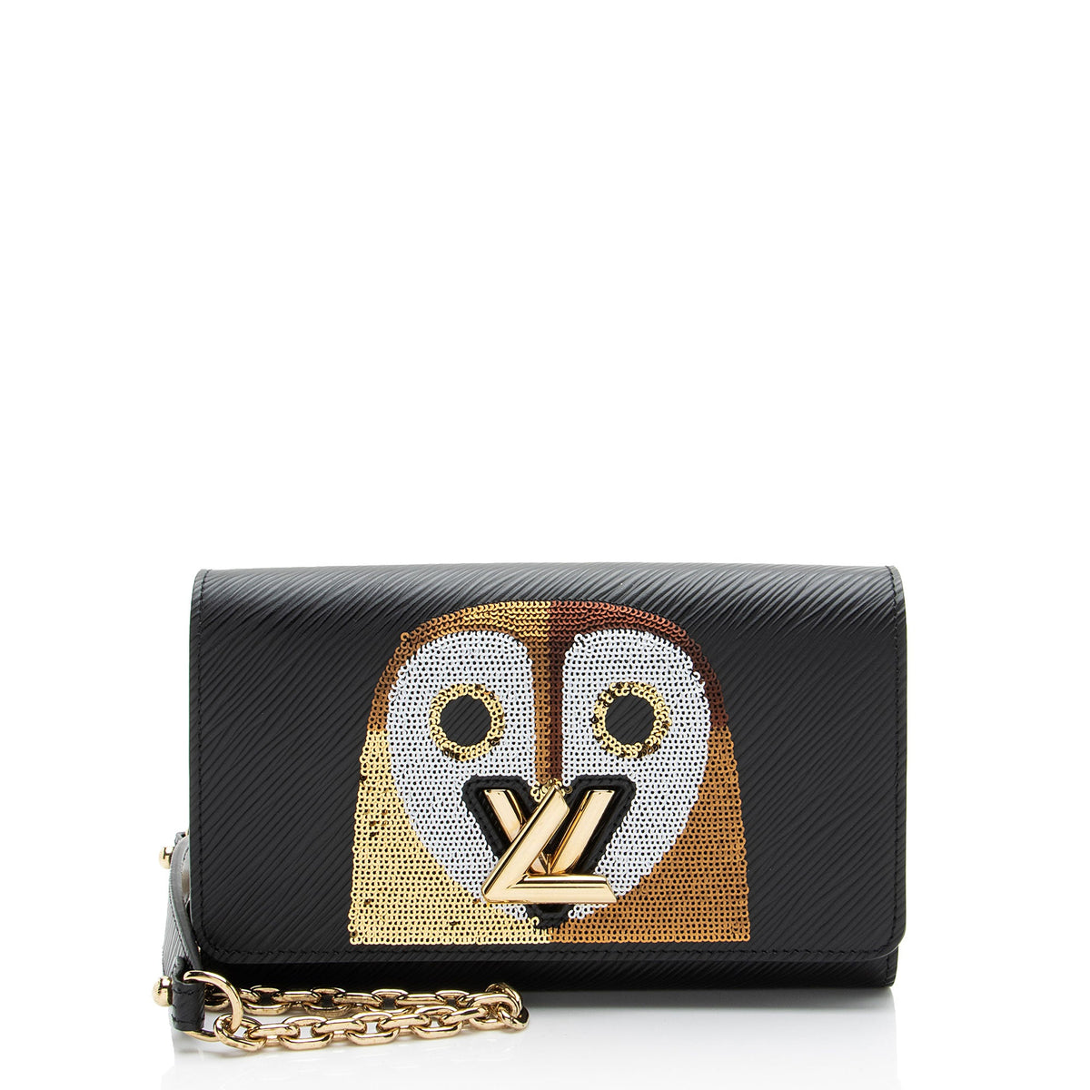 Louis Vuitton Epi Leather Sequin Owl Twist Chain Wallet
