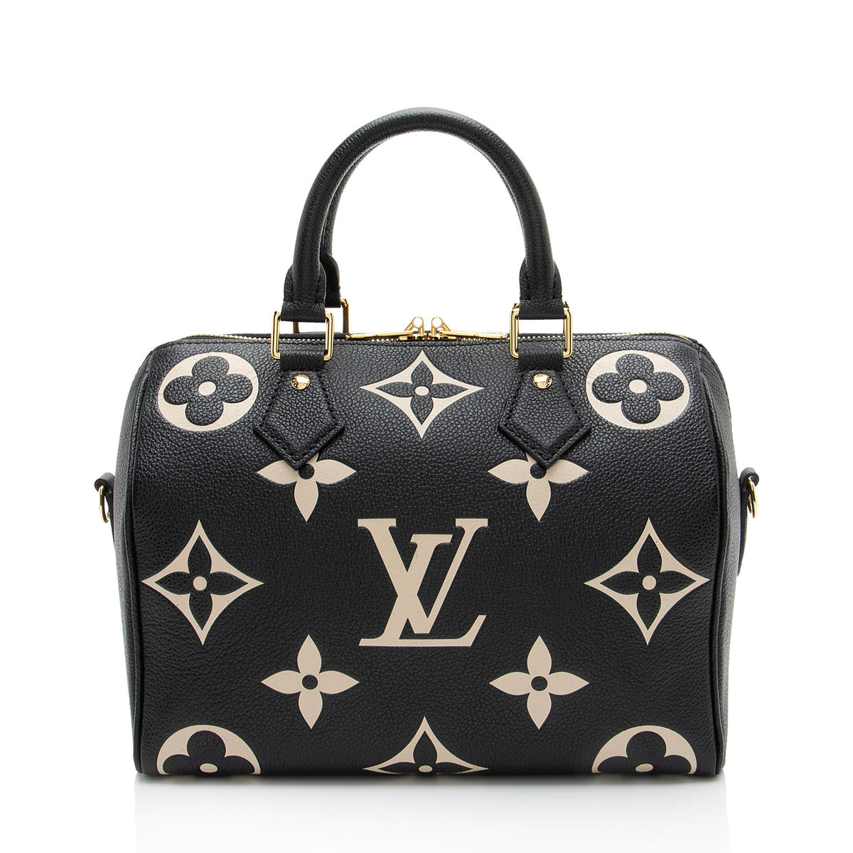 Louis Vuitton Giant Monogram Empreinte Bicolor Speedy Bandouliere 25 Satchel