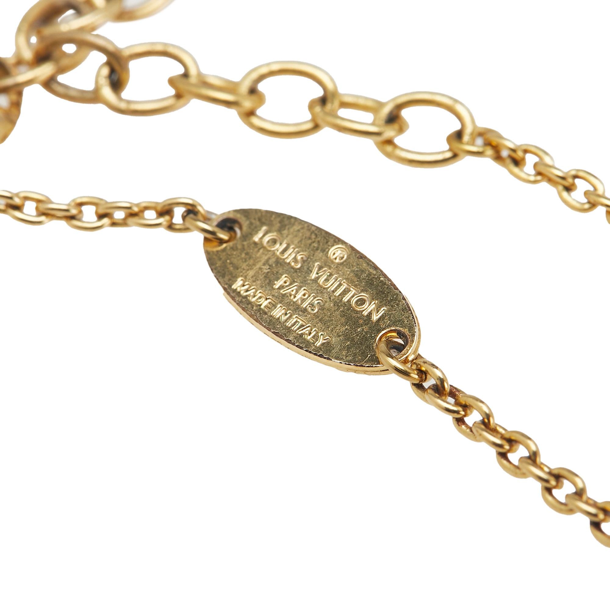 Louis Vuitton Gold Plated Essential V Necklace