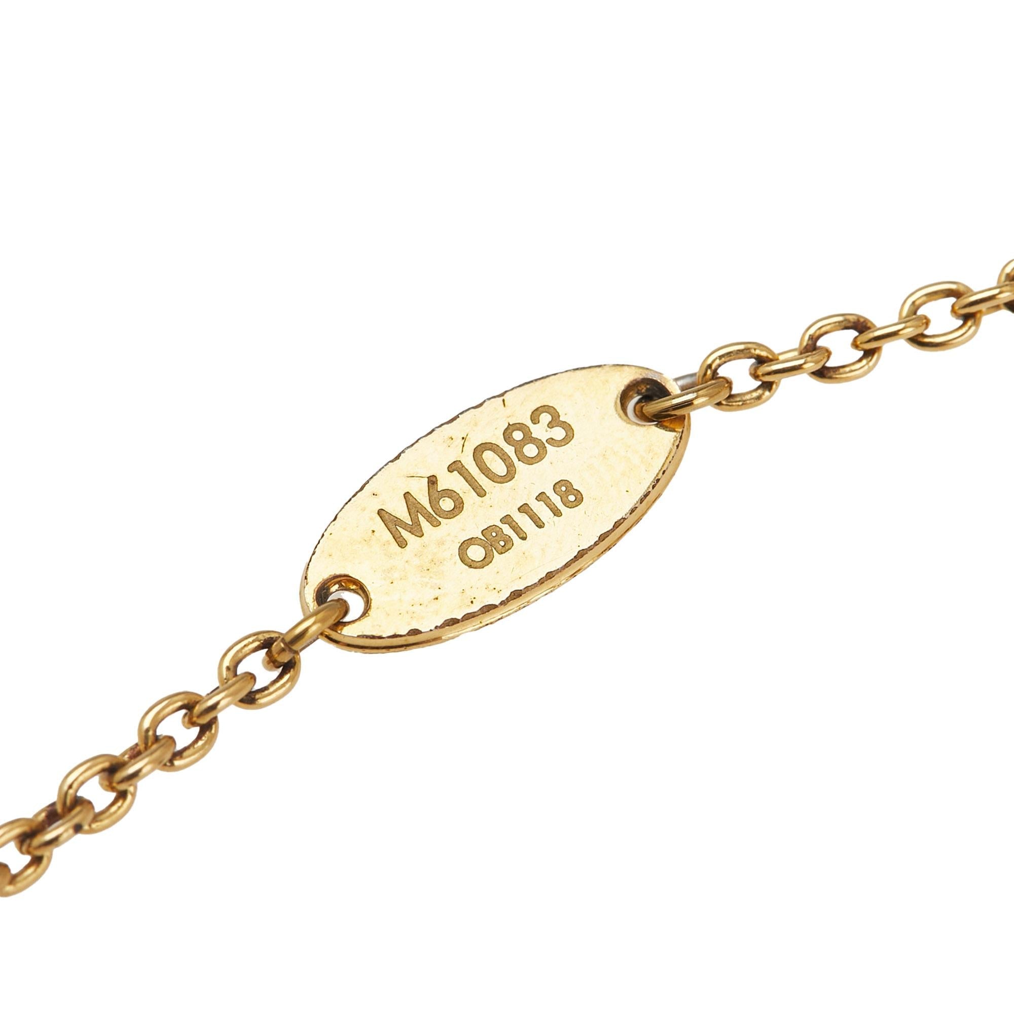 Louis Vuitton Gold Plated Essential V Necklace