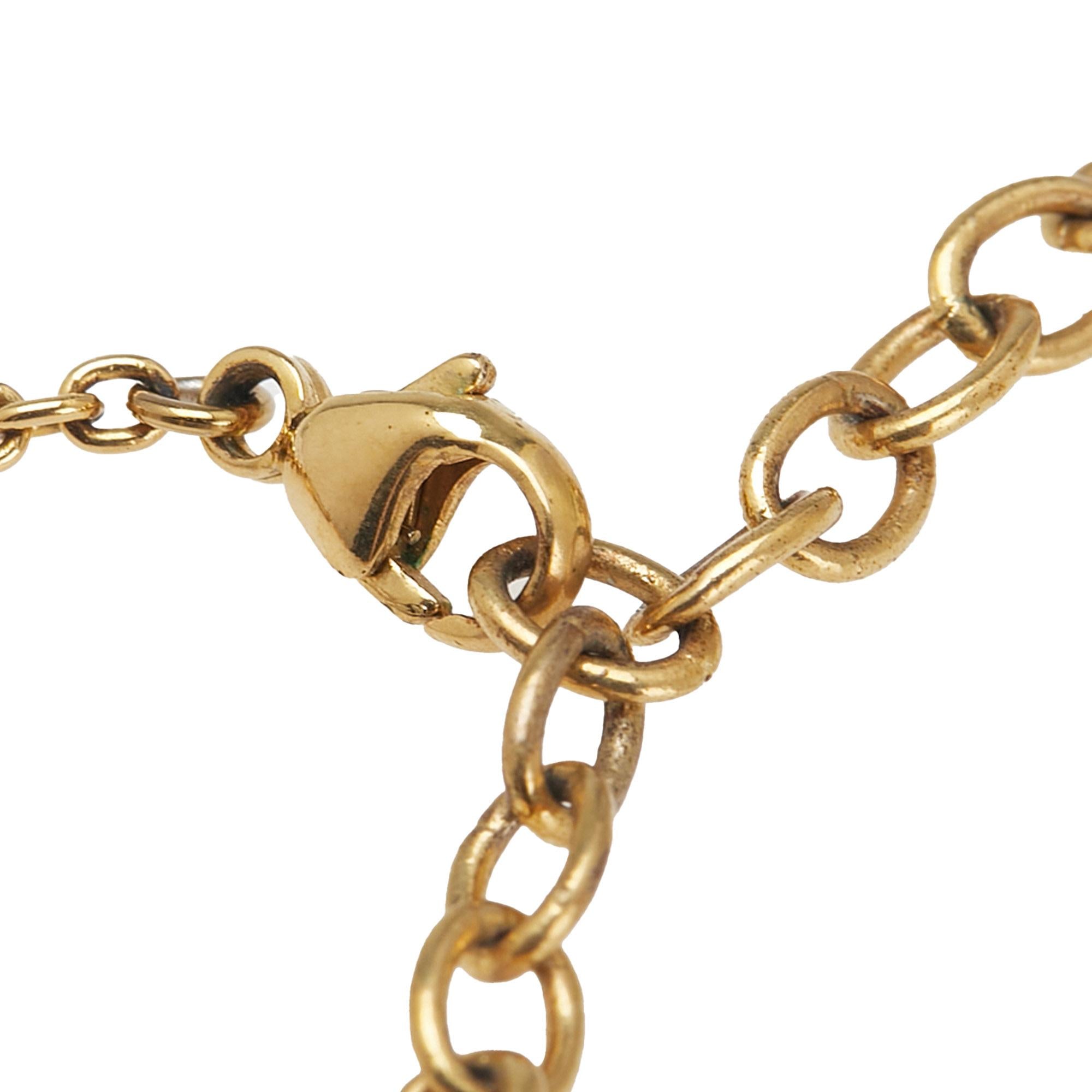Louis Vuitton Gold Plated Essential V Necklace