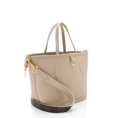 Louis Vuitton Leather Monogram Canvas Neverfull Inside Out Bandouliere BB Tote