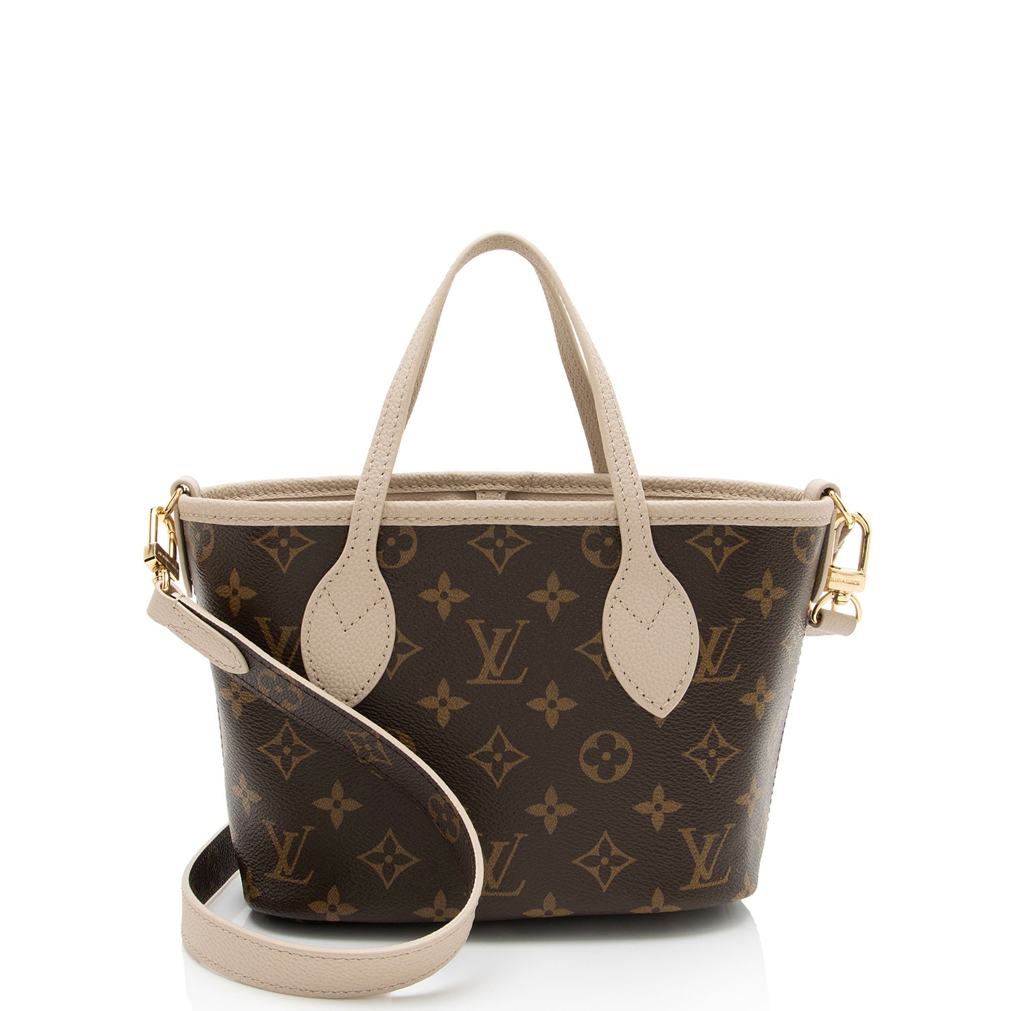 Louis Vuitton Leather Monogram Canvas Neverfull Inside Out Bandouliere BB Tote