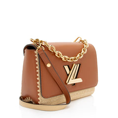 Louis Vuitton Leather Raffia Twist MM Shoulder bag