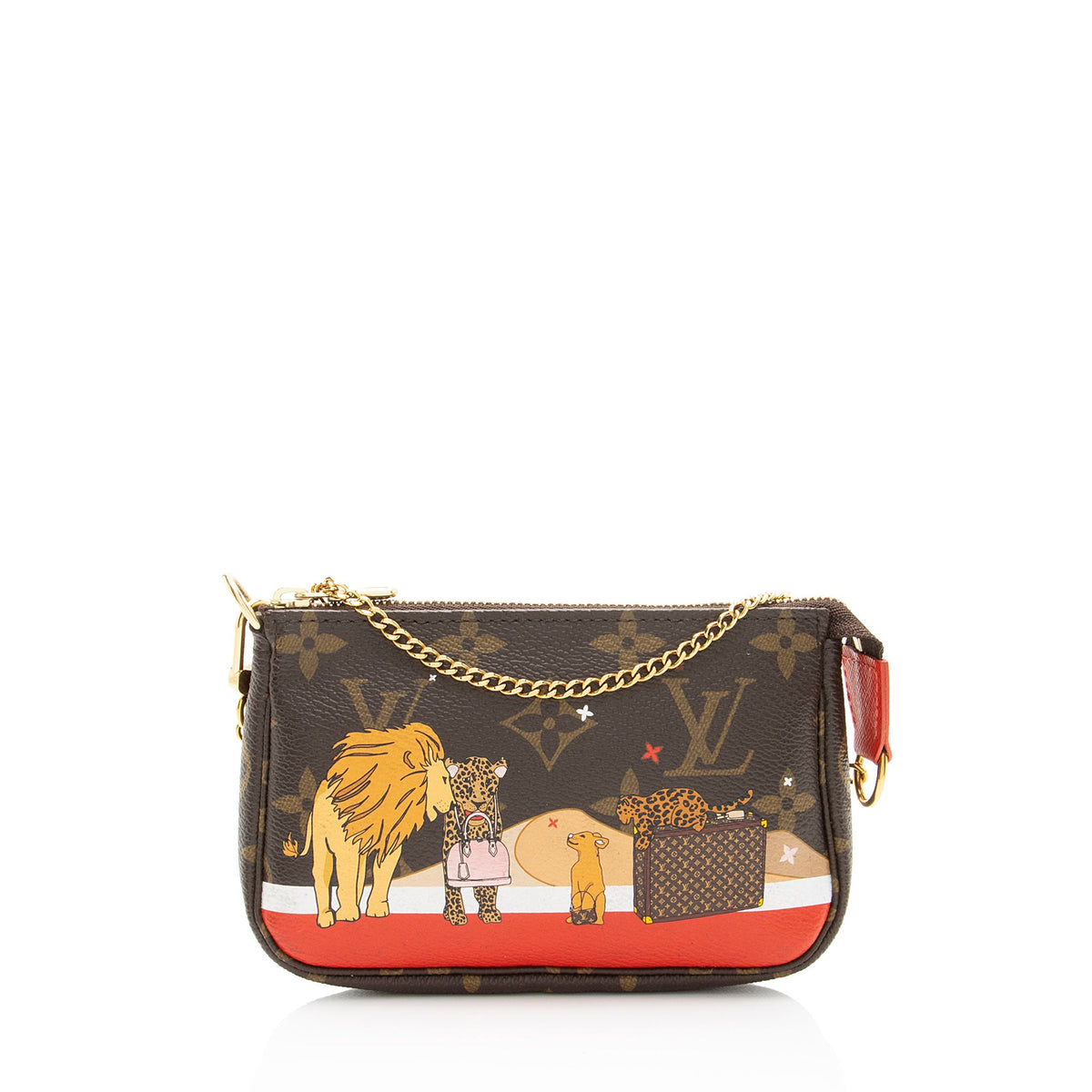Louis Vuitton Lim Ed Monogram Canvas Animation Mini Cats Pochette Accessories
