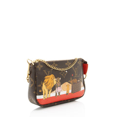 Louis Vuitton Lim Ed Monogram Canvas Animation Mini Cats Pochette Accessories