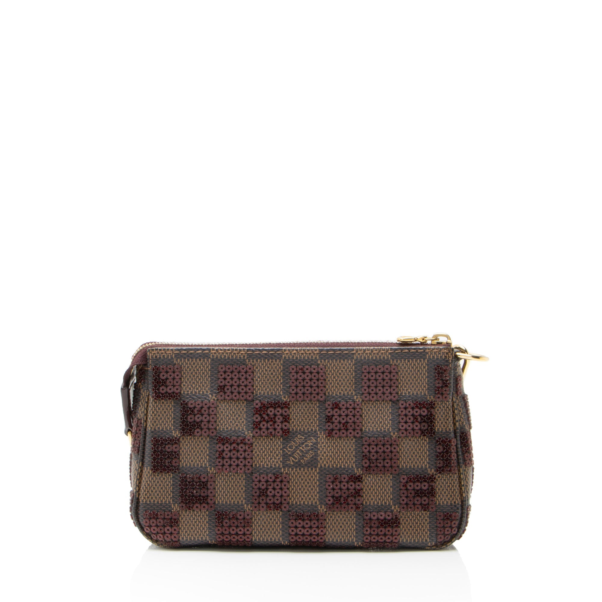 Louis Vuitton Limited Edition Damier Ebene Paillettes Mini Accessoires Pochette