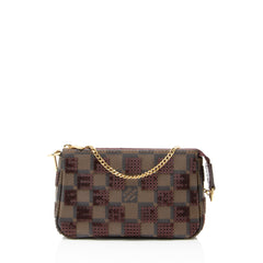 Louis Vuitton Limited Edition Damier Ebene Paillettes Mini Accessoires Pochette