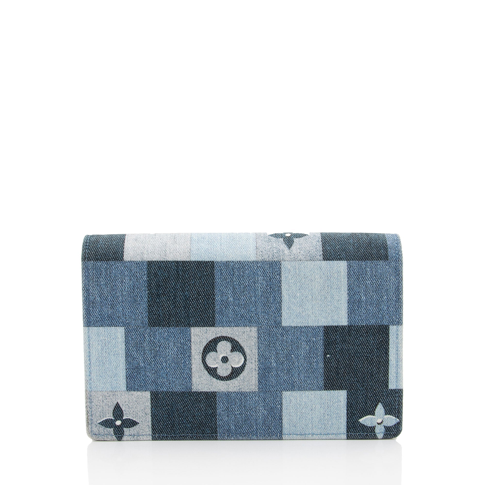 Louis Vuitton Limited Edition Denim Patchwork Flore Chain Wallet