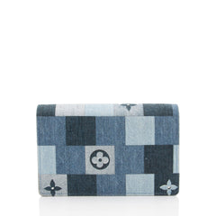 Louis Vuitton Limited Edition Denim Patchwork Flore Chain Wallet