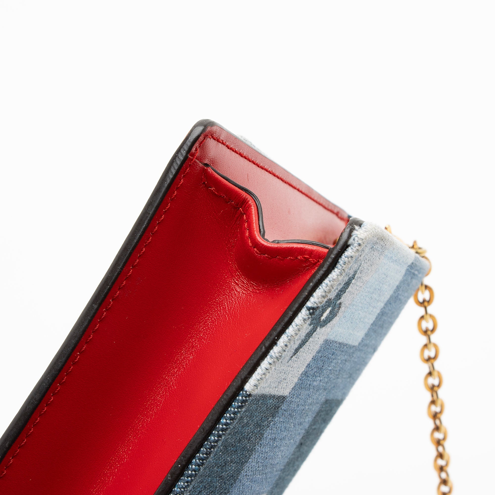 Louis Vuitton Limited Edition Denim Patchwork Flore Chain Wallet