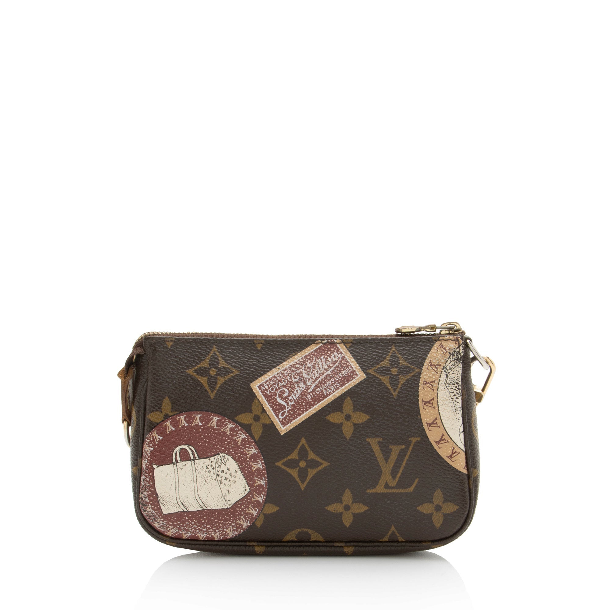 Louis Vuitton Limited Edition Monogram Canvas Patches Mini Pochette Accessoires