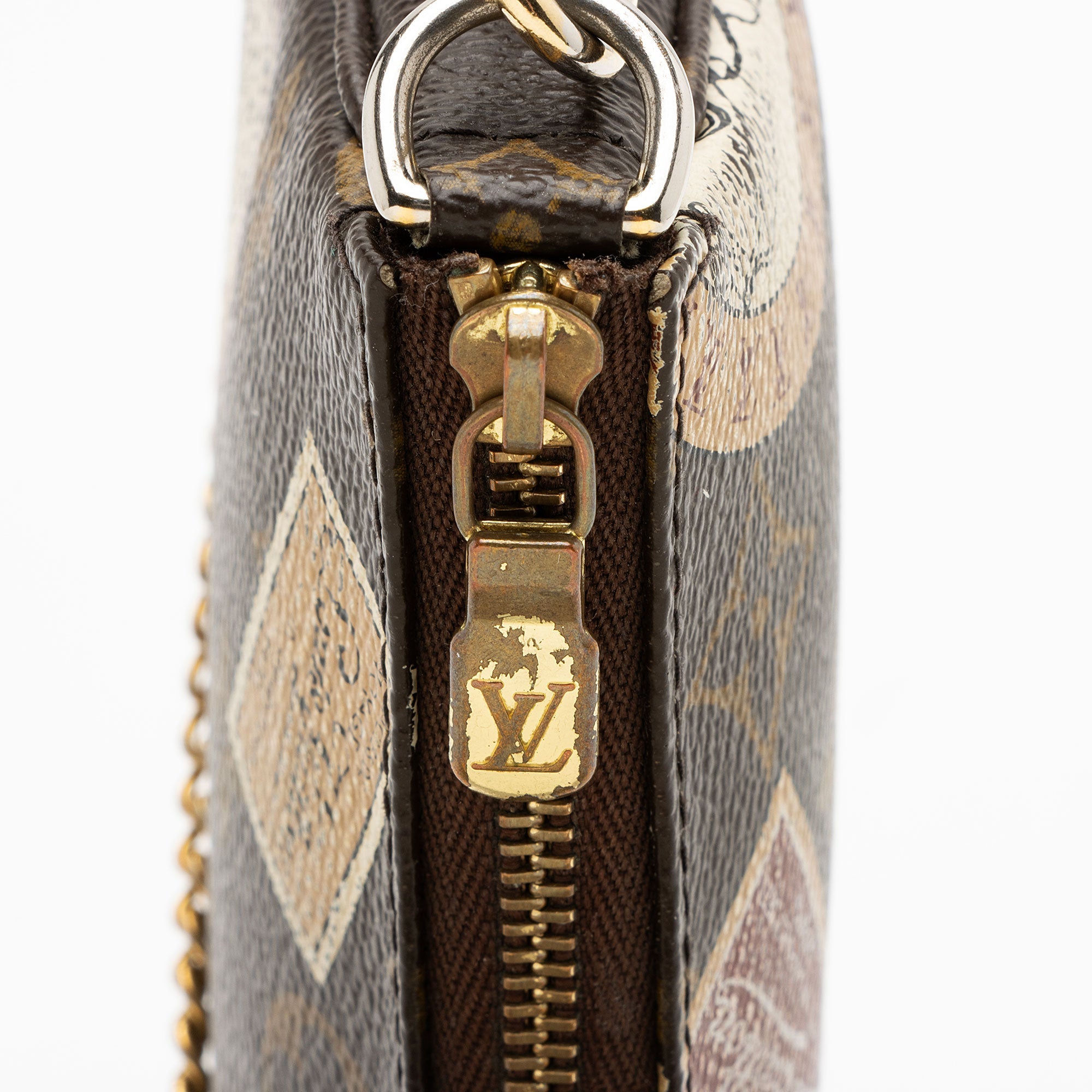 Louis Vuitton Limited Edition Monogram Canvas Patches Mini Pochette Accessoires