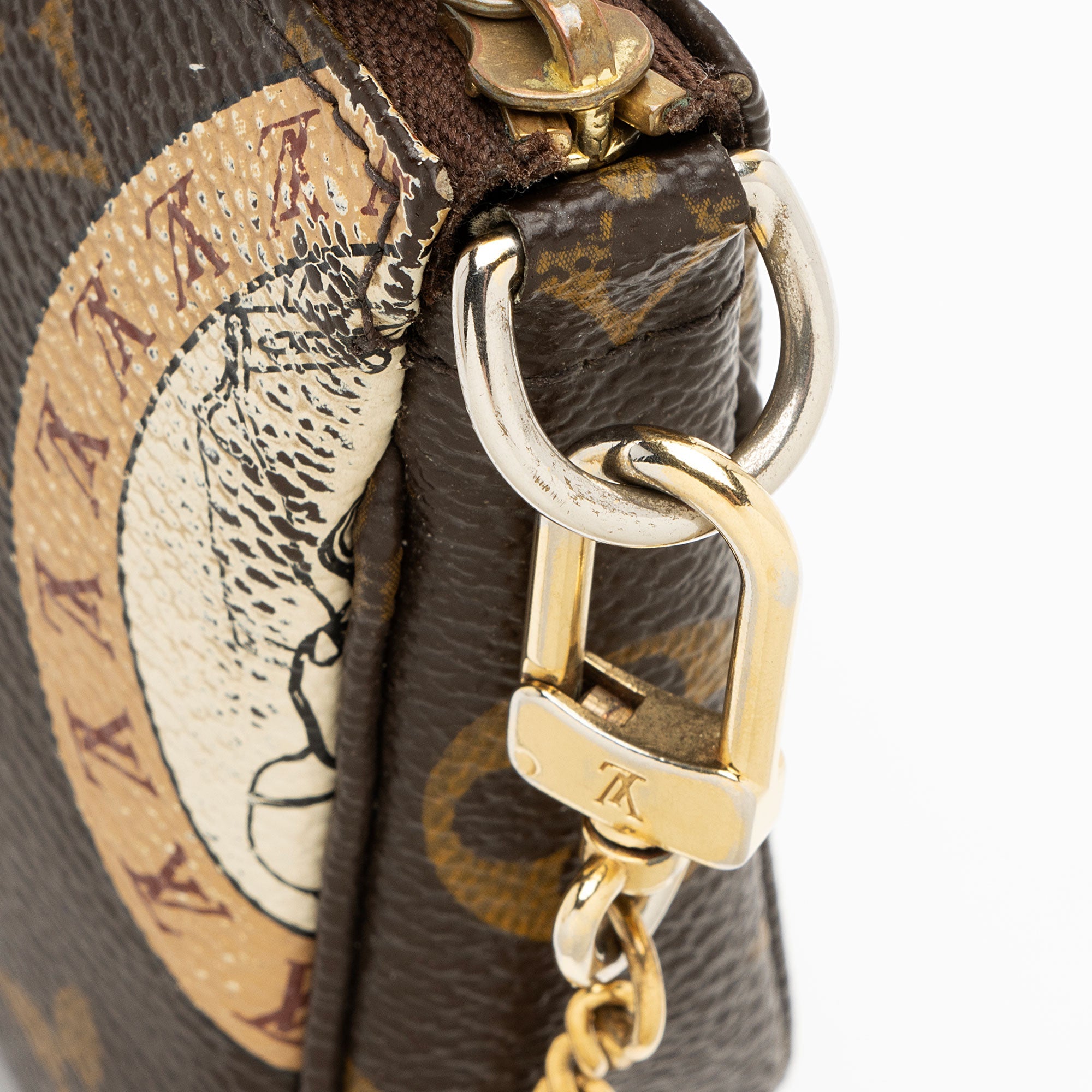 Louis Vuitton Limited Edition Monogram Canvas Patches Mini Pochette Accessoires