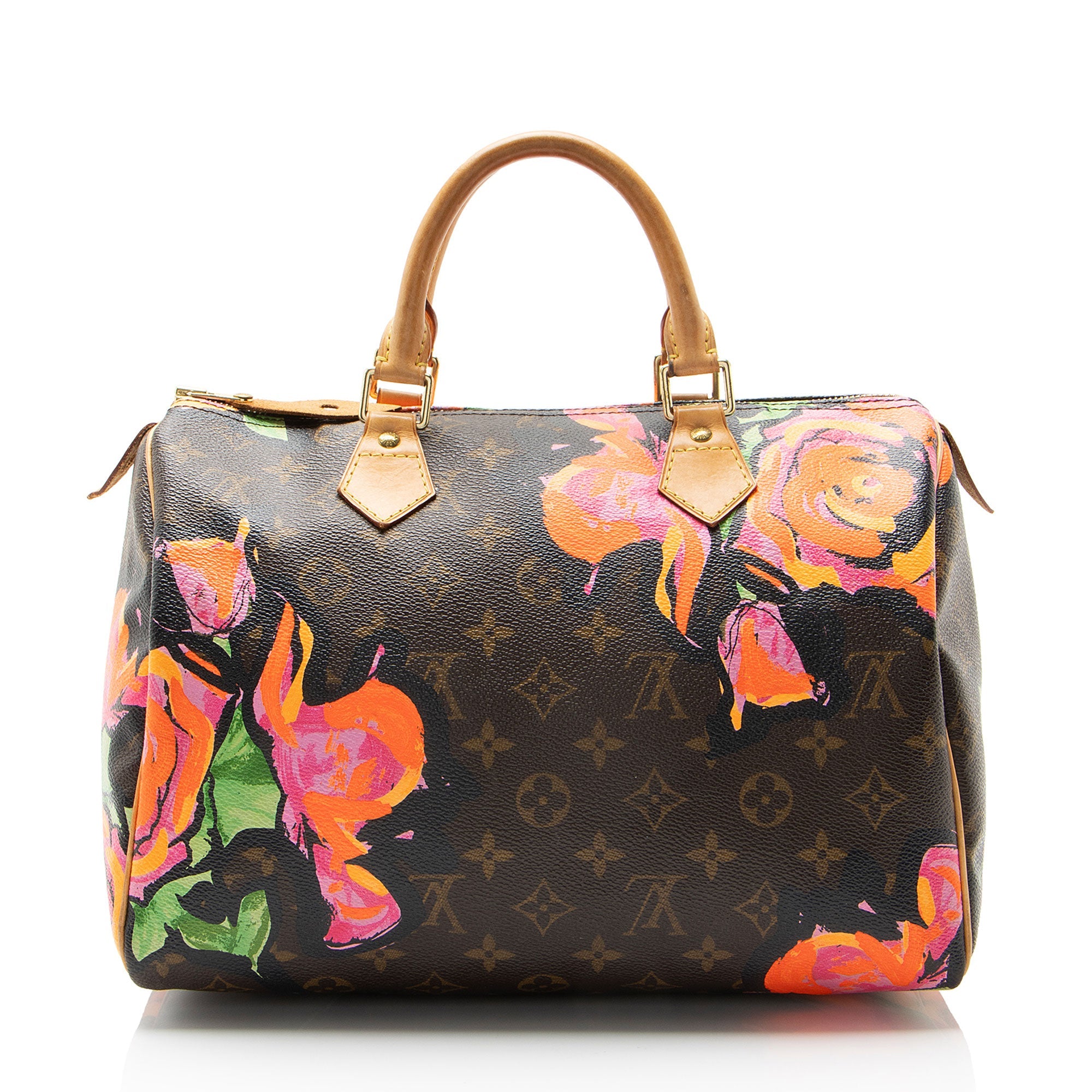 Louis Vuitton Limited Edition Monogram Canvas Roses Speedy 30 Satchel