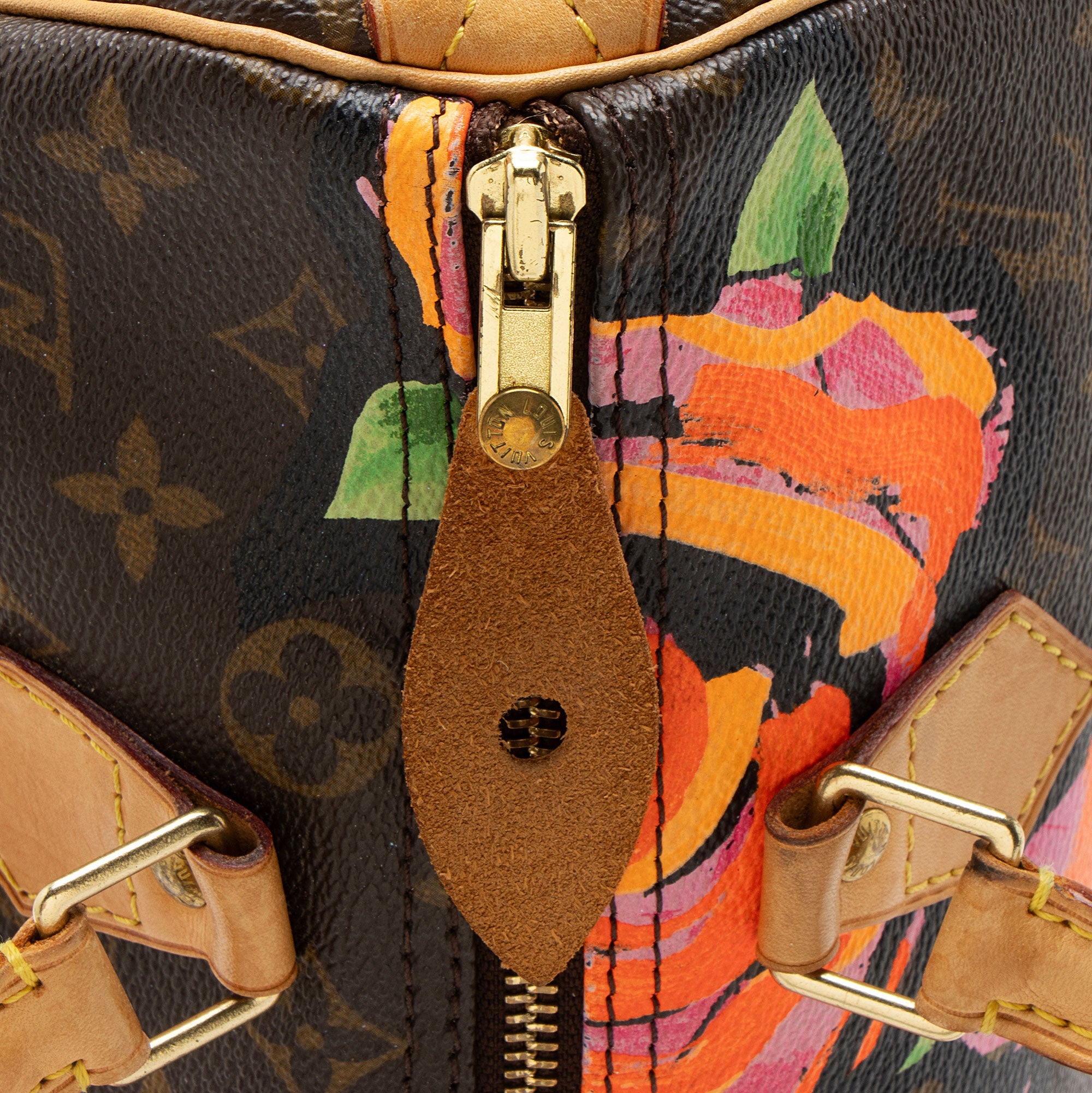 Louis Vuitton Limited Edition Monogram Canvas Roses Speedy 30 Satchel