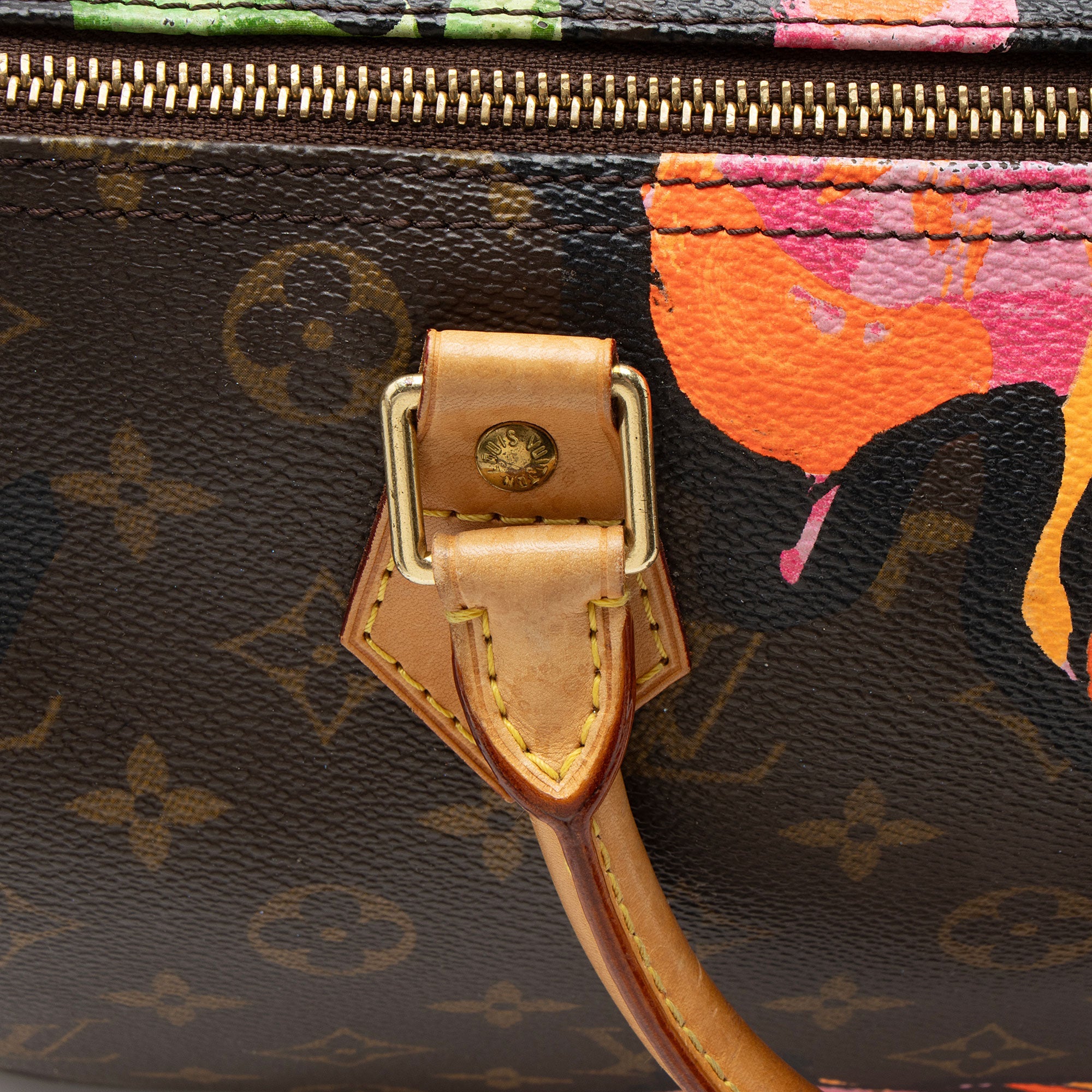 Louis Vuitton Limited Edition Monogram Canvas Roses Speedy 30 Satchel