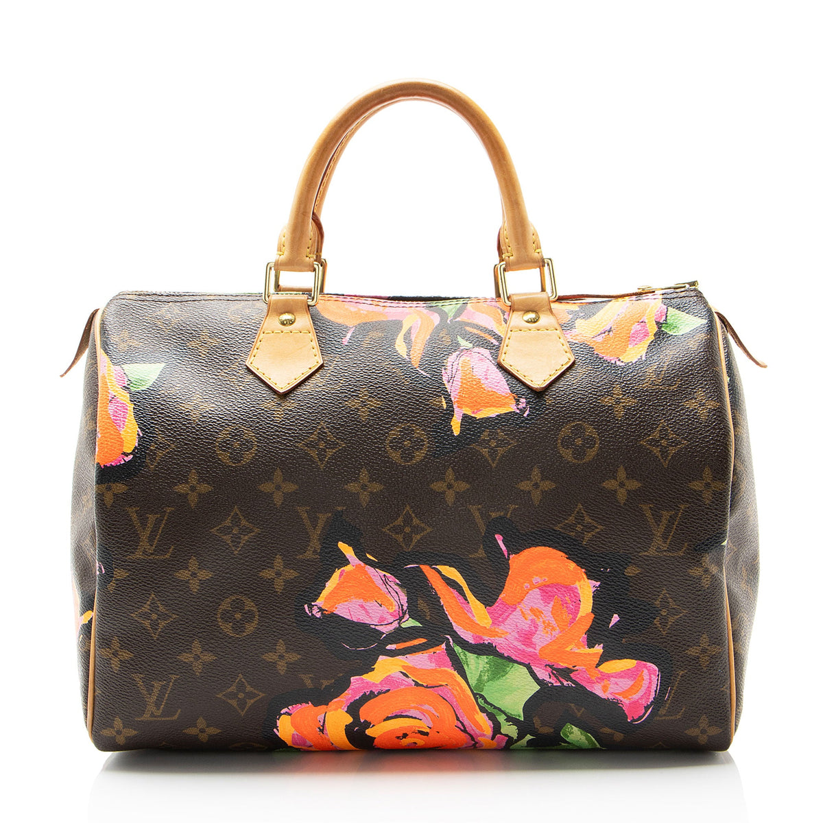 Louis Vuitton Limited Edition Monogram Canvas Roses Speedy 30 Satchel