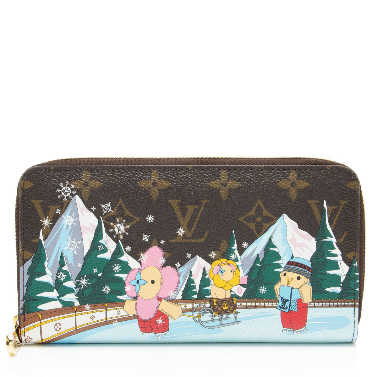 Louis Vuitton Limited Edition Monogram Canvas Vivienne Ice Skating Zippy Wallet