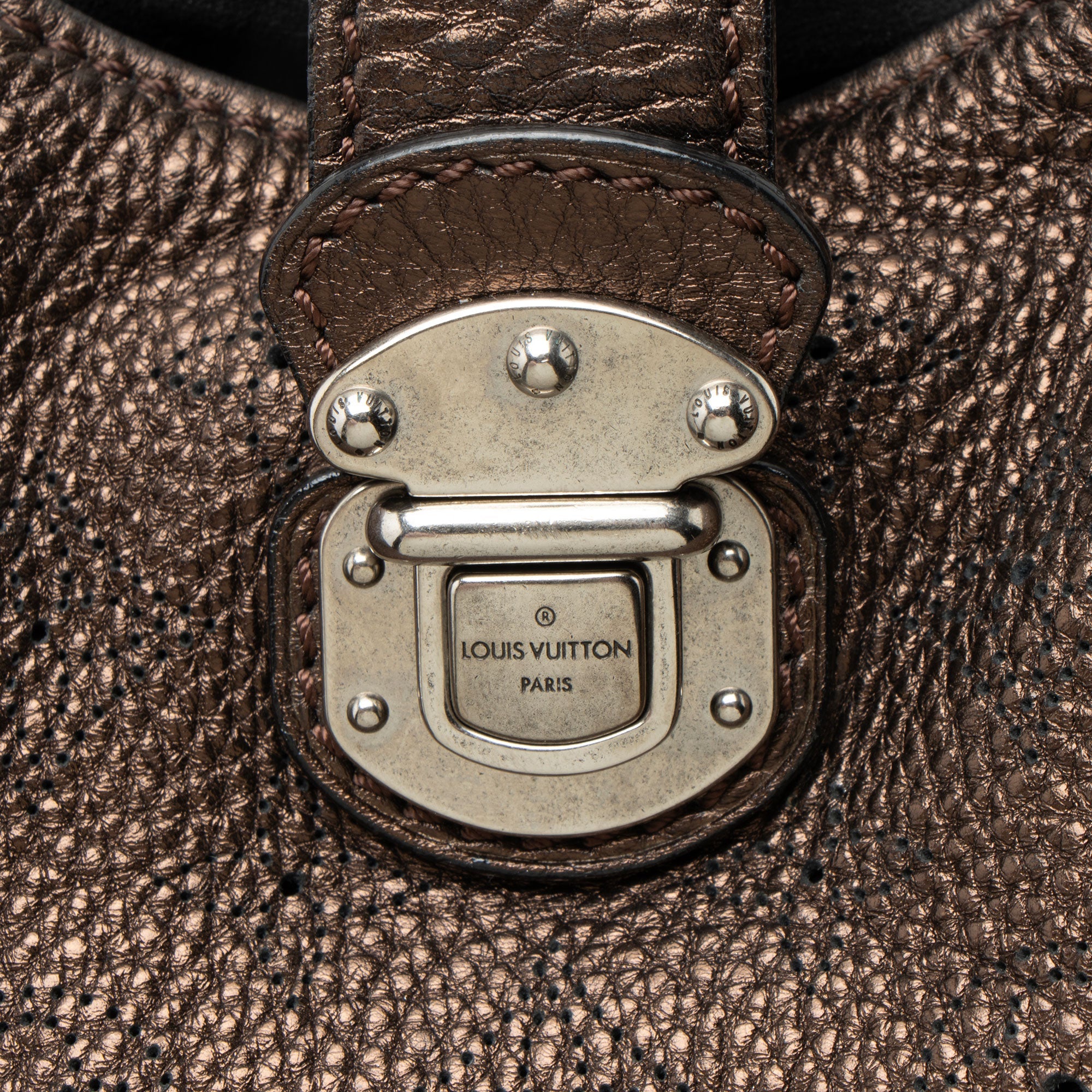 Louis Vuitton Metallic Mahina Leather L Hobo