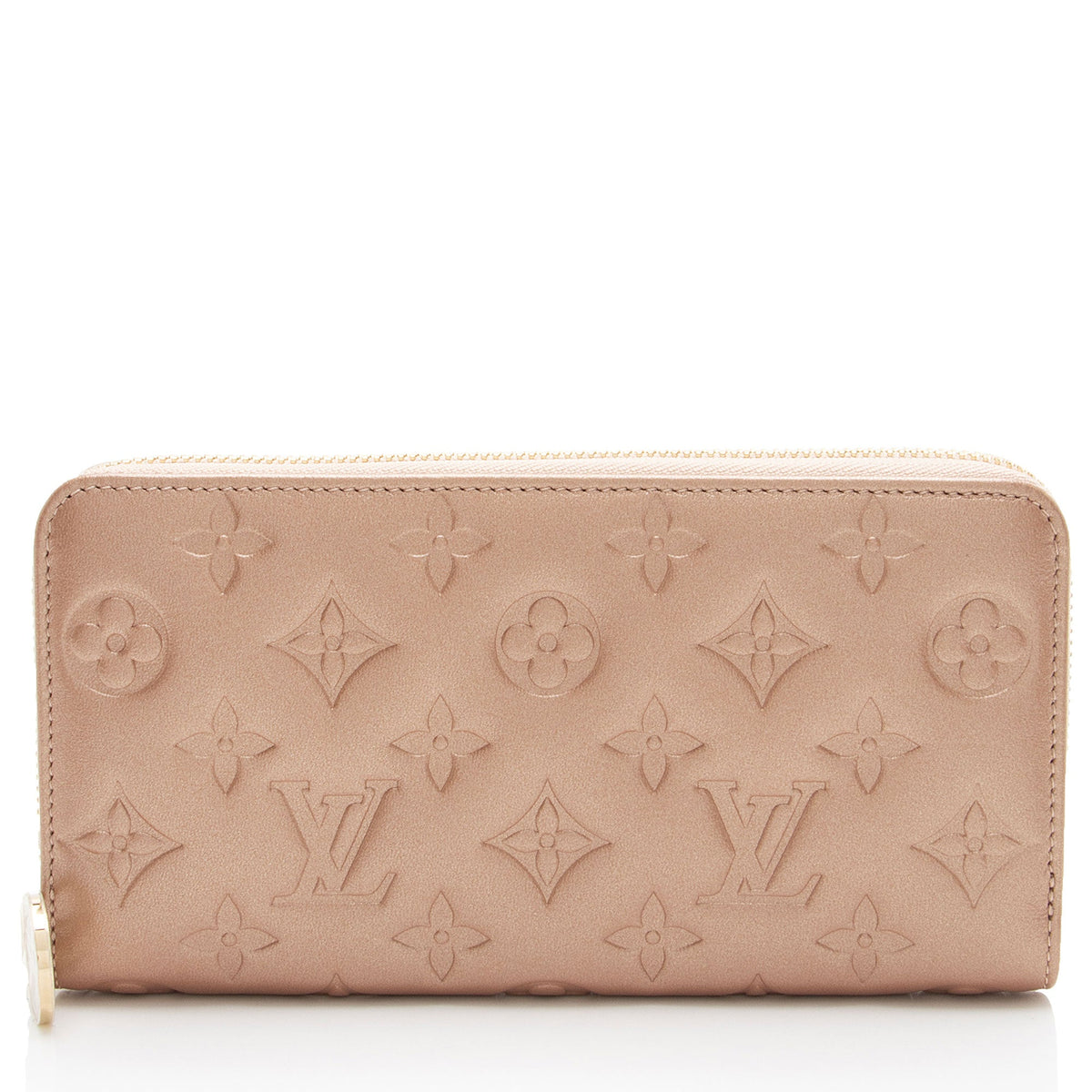 Louis Vuitton Metallic Monogram Embossed Lambskin Coussin Zippy Wallet
