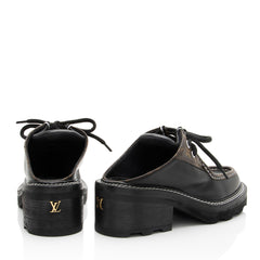 Louis Vuitton Monogram Canvas Beaubourg Open Back Derby Platform Loafers - Size 7 / 37
