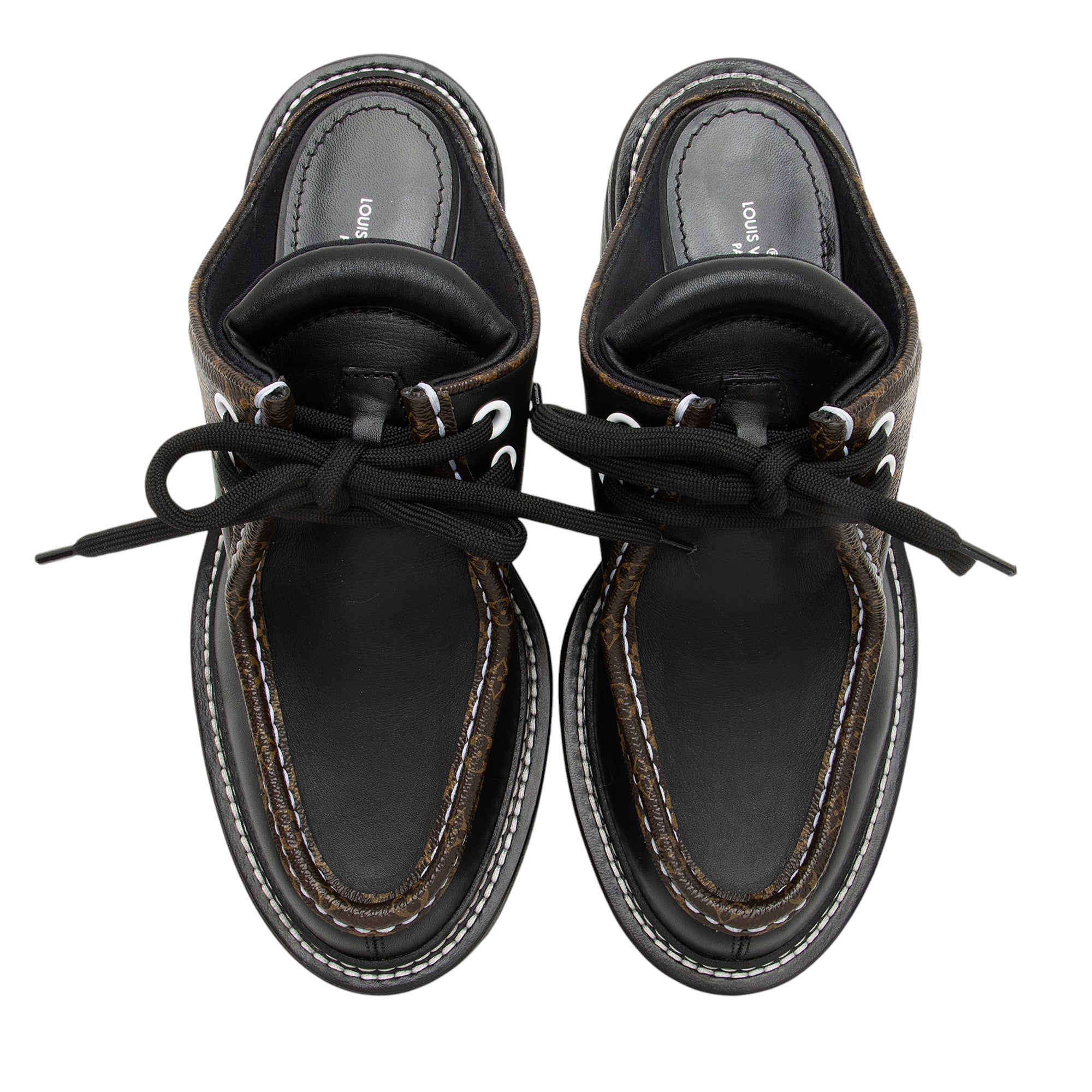 Louis Vuitton Monogram Canvas Beaubourg Open Back Derby Platform Loafers - Size 7 / 37
